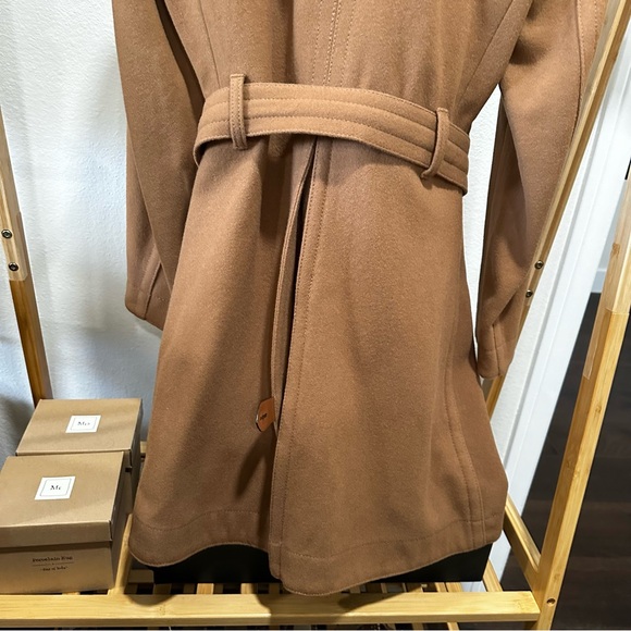 COACH wool and leather camel peacoat LIKE NEW - Picture 12 of 16
